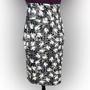 NWT Disney Micky Mouse Black and White Midi Pencil Skirt